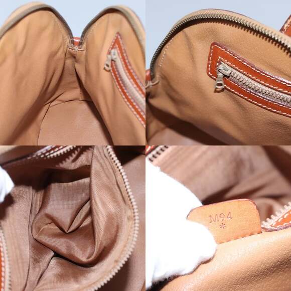 CELINE Macadam Canvas Hand Bag Pvc Leather Gold Brown - Picture 12 of 13